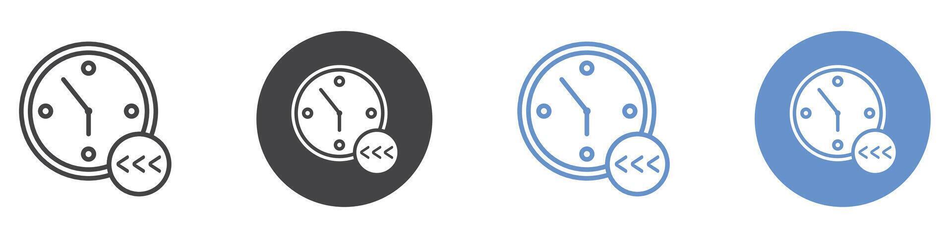 Past time icon flat line symbol set. vector