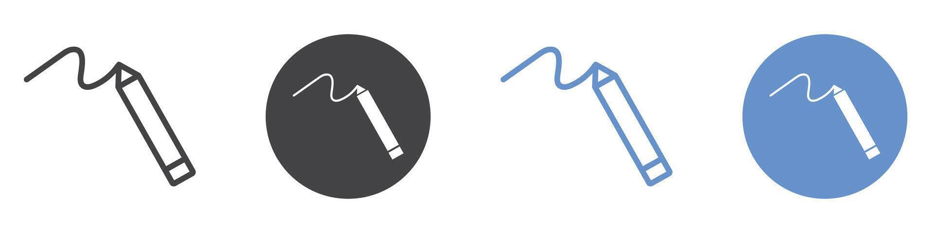 Signature icon flat line symbol set. vector