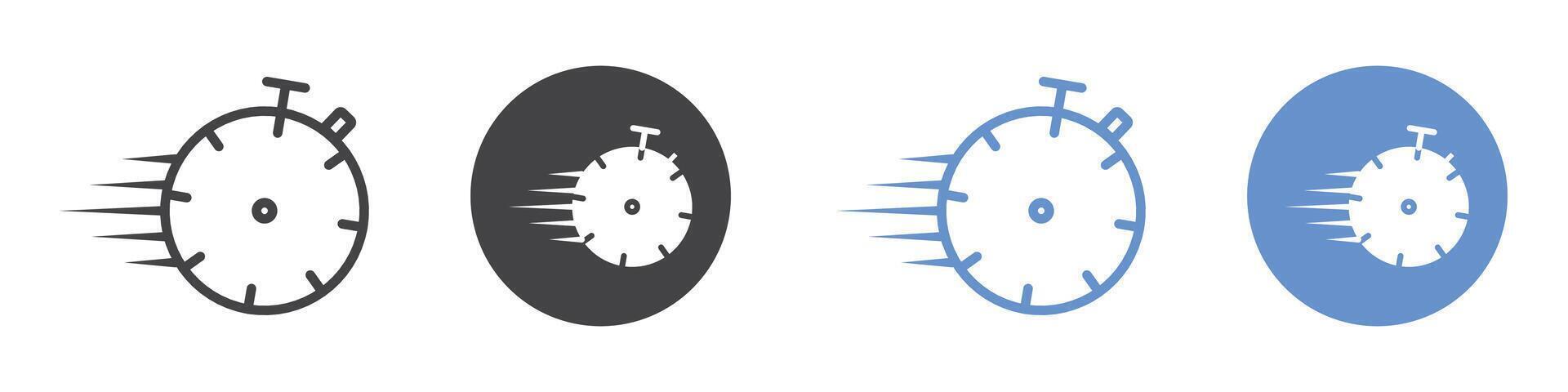 Time fast icon flat line symbol set. vector
