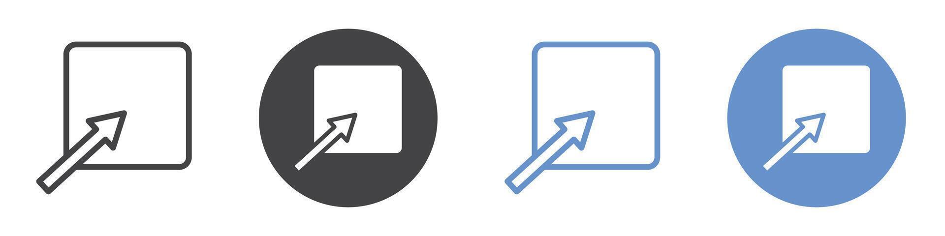 Open icon flat line symbol set. vector