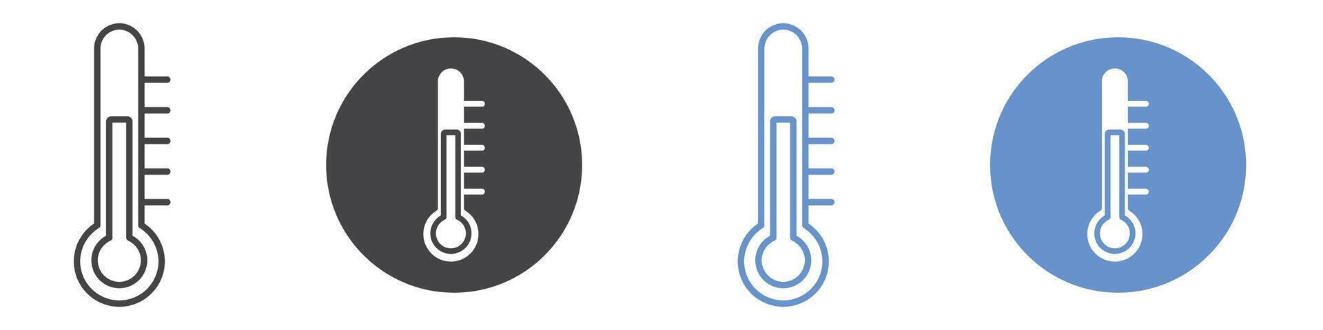 Thermometer Icon flat line symbol set. vector