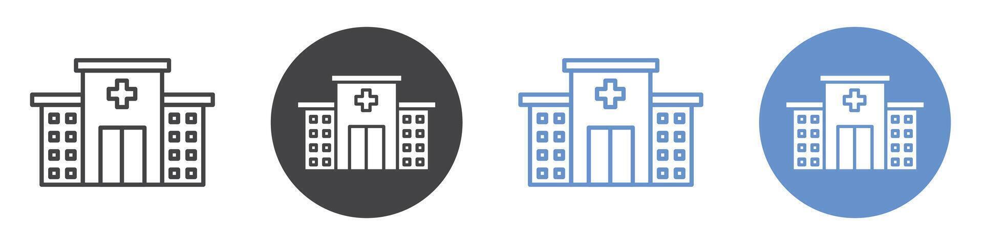 Hospital Icon flat line symbol set. vector