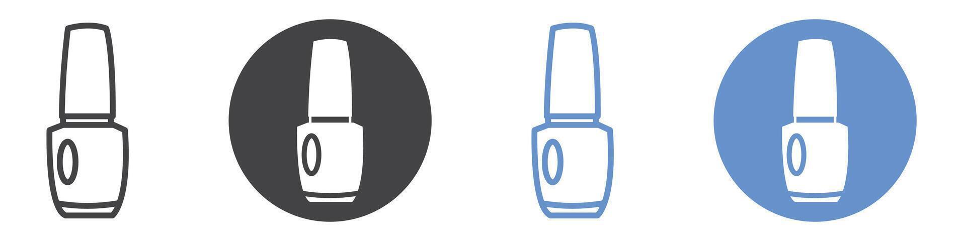 Nail polish icon flat line symbol set. vector