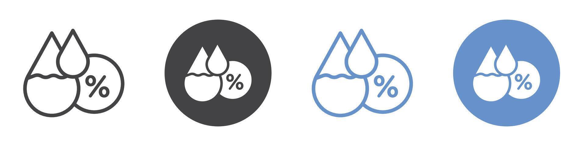 Humidity icon flat line symbol set. vector