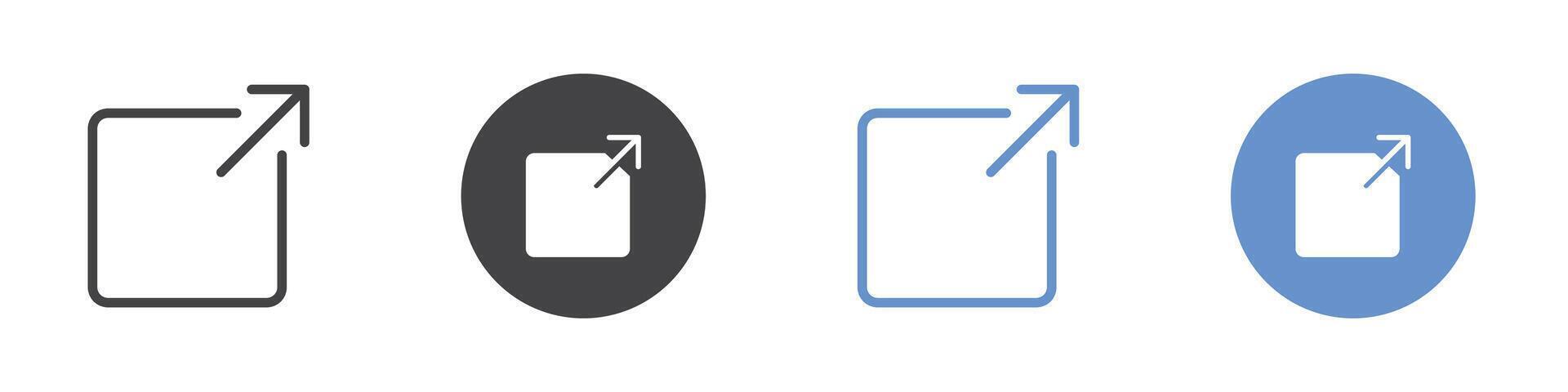 External link icon flat line symbol set. vector