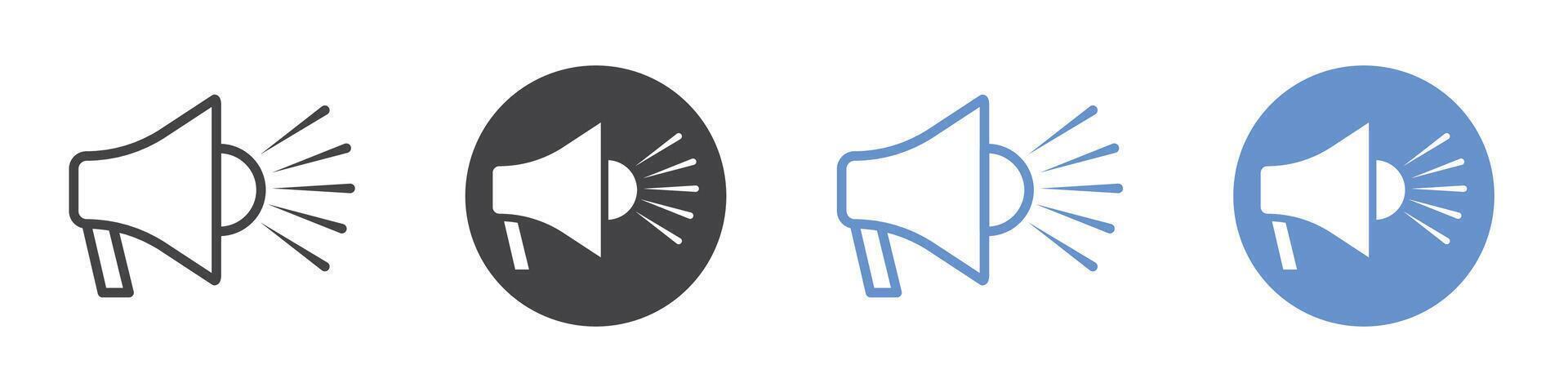 Megaphone icon flat line symbol set. vector
