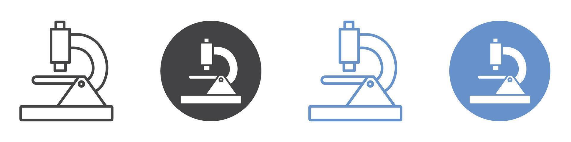 Microscope Icon flat line symbol set. vector