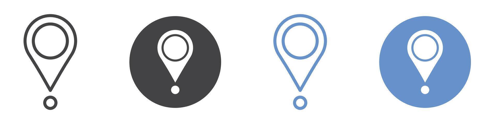 Pin Icon flat line symbol set. vector