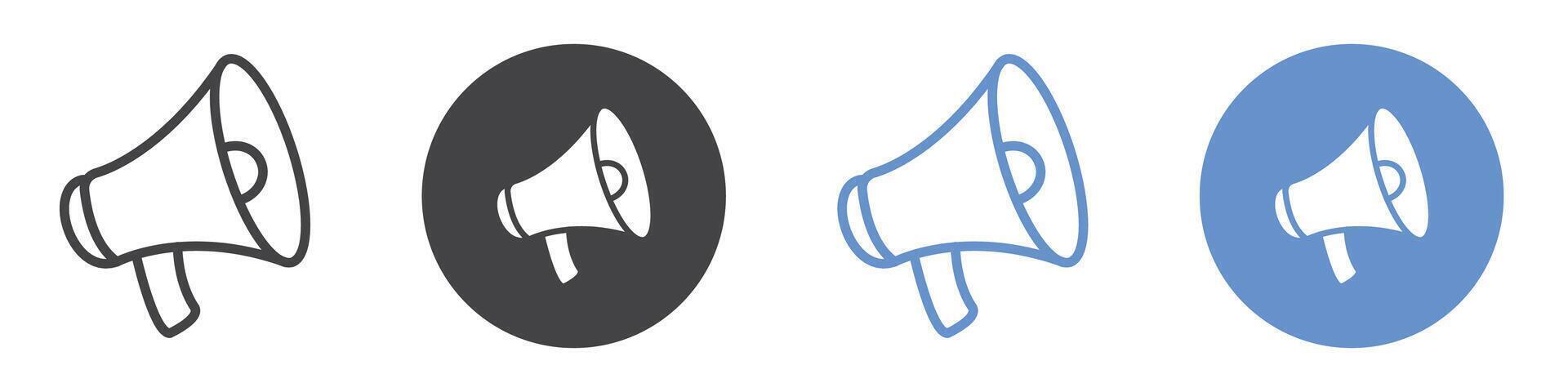 Megaphone icon flat line symbol set. vector