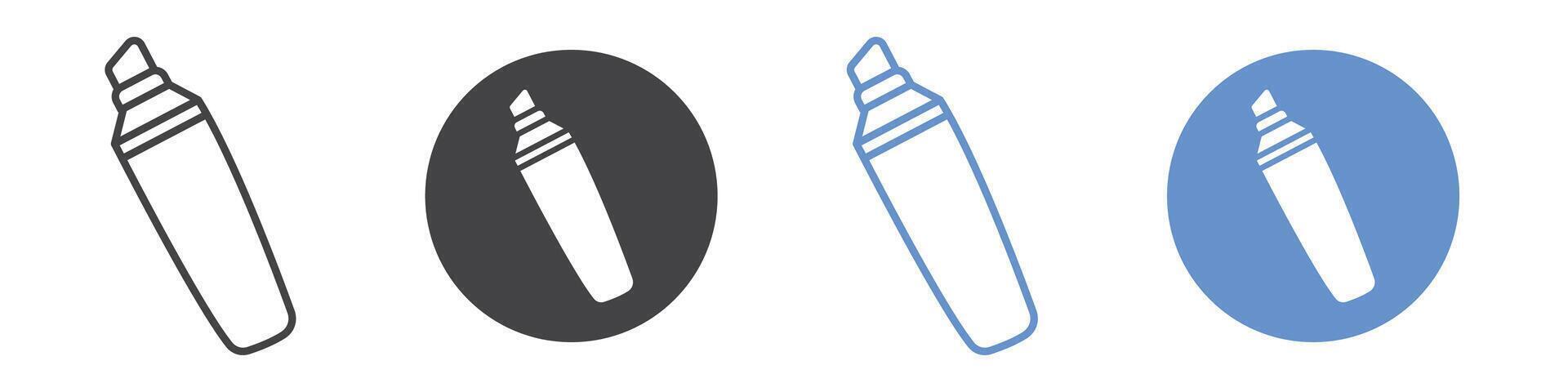 Highlighter icon flat line symbol set. vector