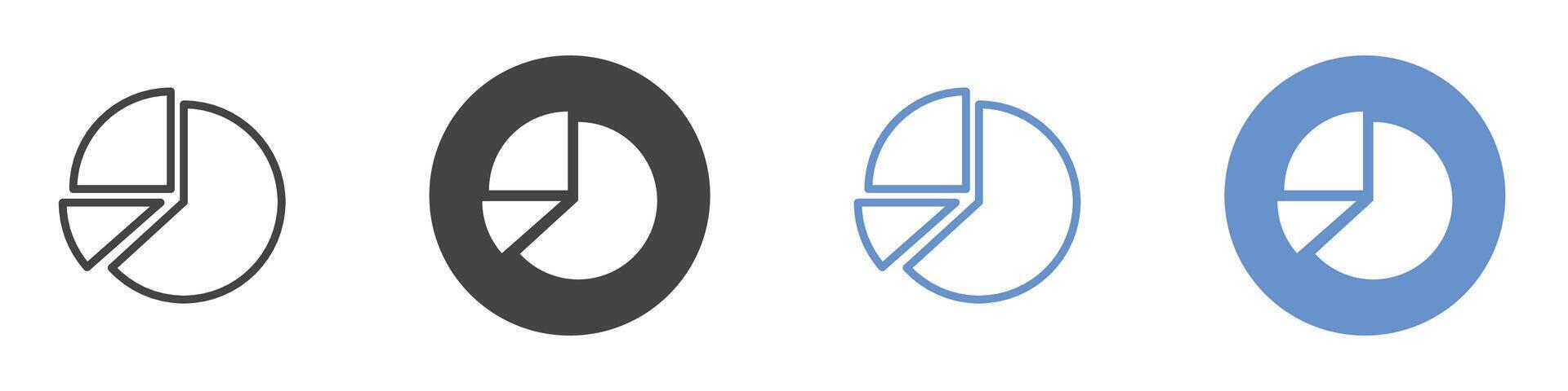 Pie chart icon flat line symbol set. vector