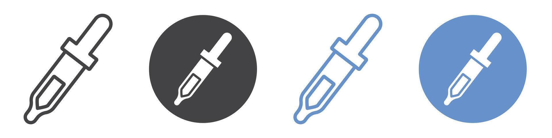 Eye Dropper Icon flat line symbol set. vector