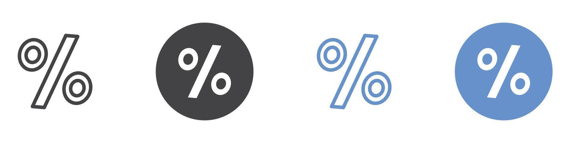 Percentage Icon flat line symbol set. vector