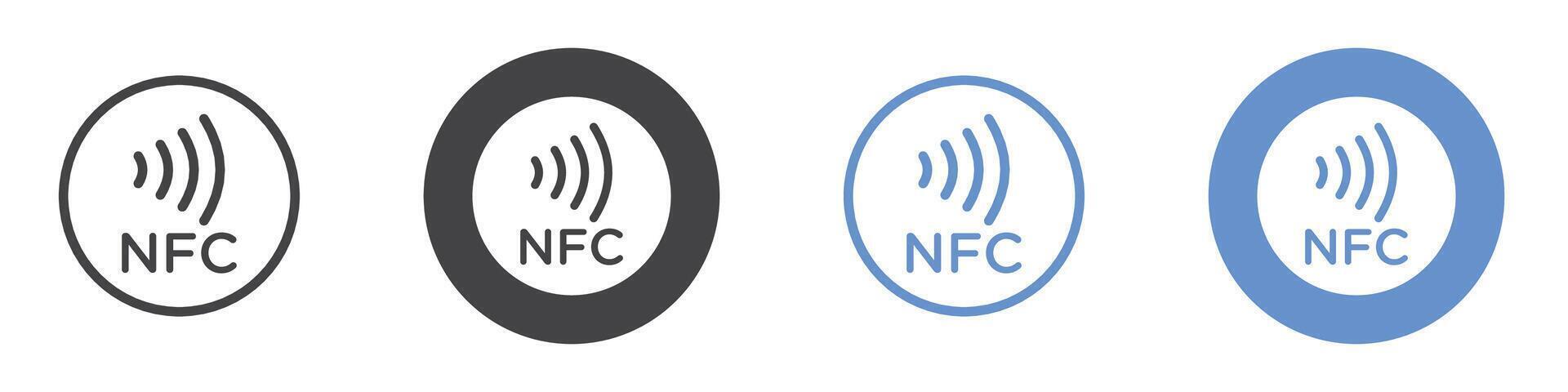 NFC icon flat line symbol set. vector