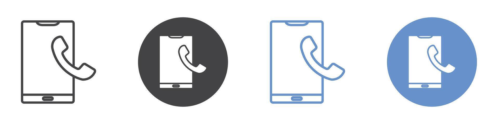 Phone icon flat line symbol set. vector