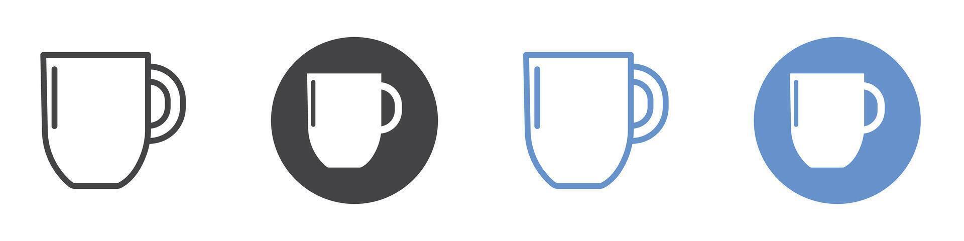 Mug icon flat line symbol set. vector