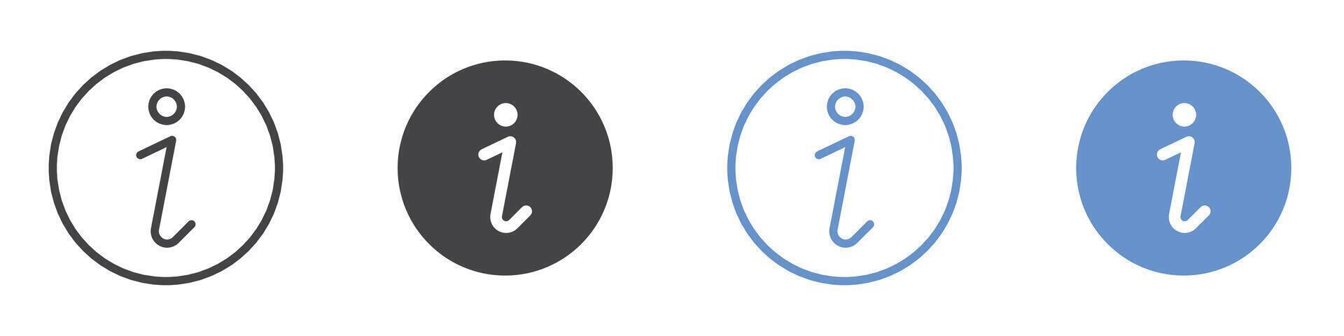 Info icon flat line symbol set. vector