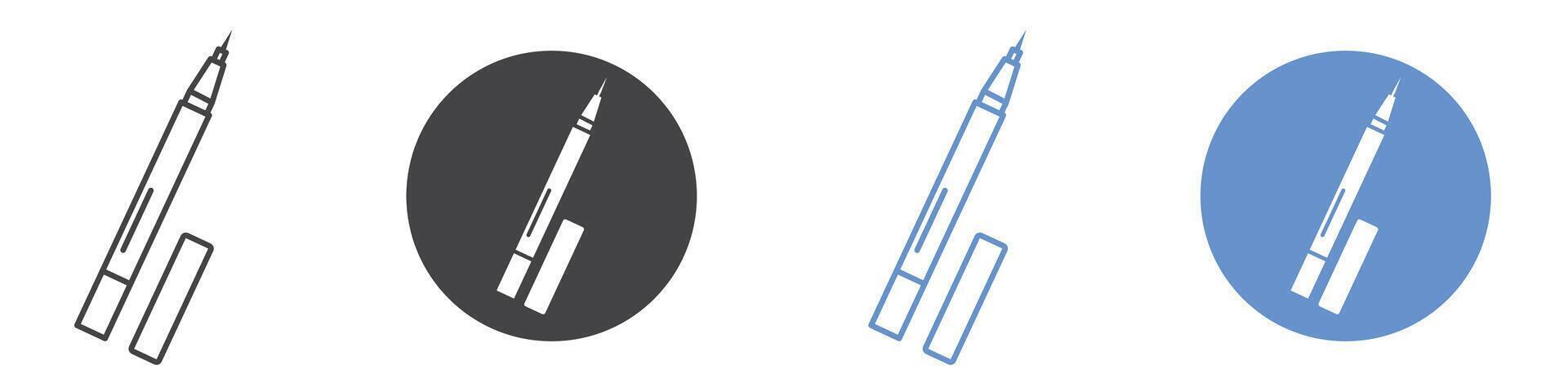 Eyeliner icon flat line symbol set. vector