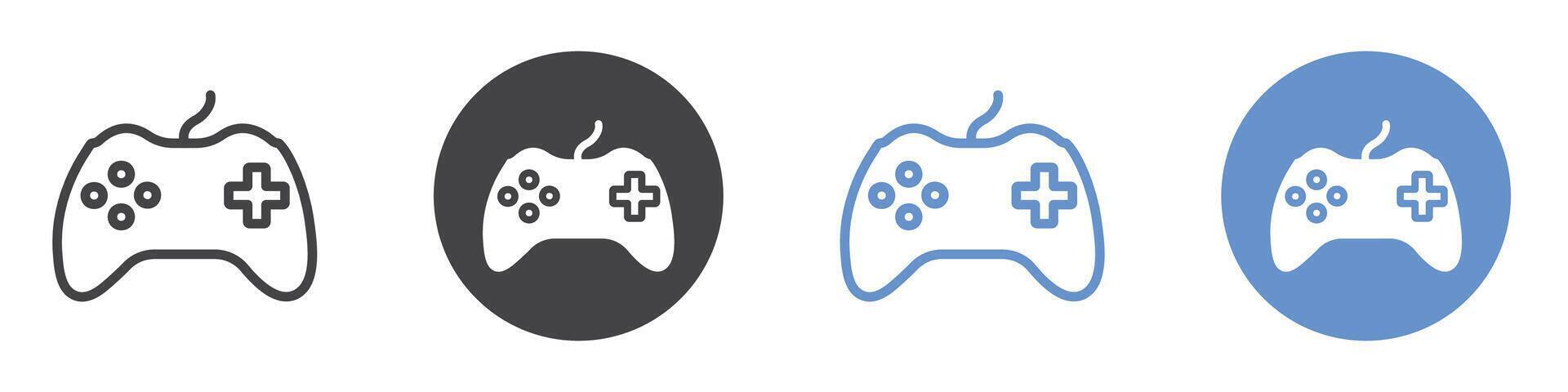 Gamepad icon flat line symbol set. vector