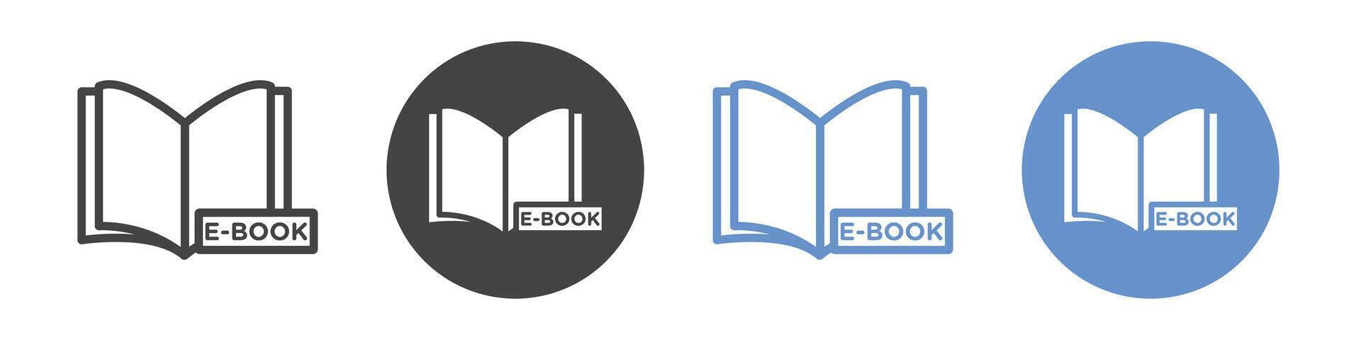 Ebook icon flat line symbol set. vector