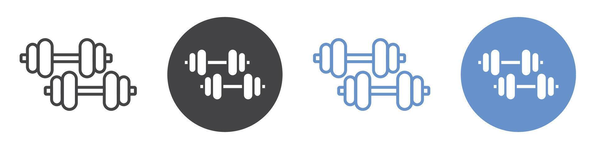 Gym icon flat line symbol set. vector