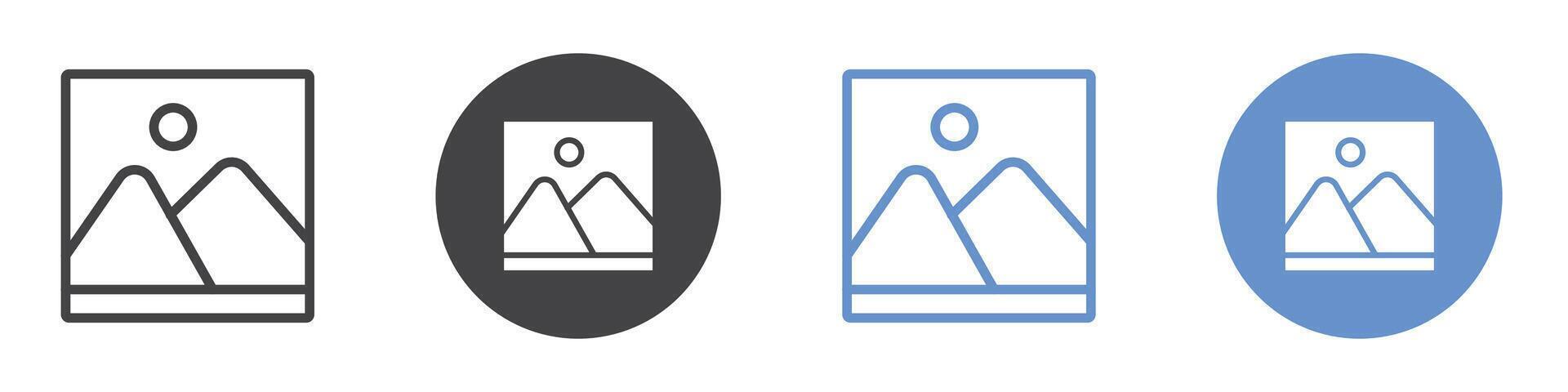 Gallery icon flat line symbol set. vector