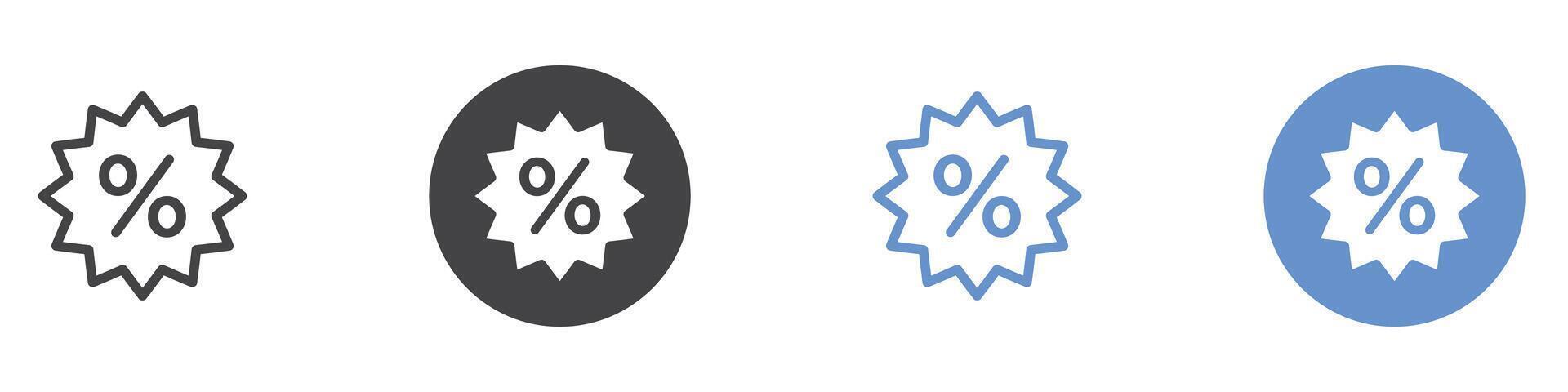 Discount icon flat line symbol set. vector