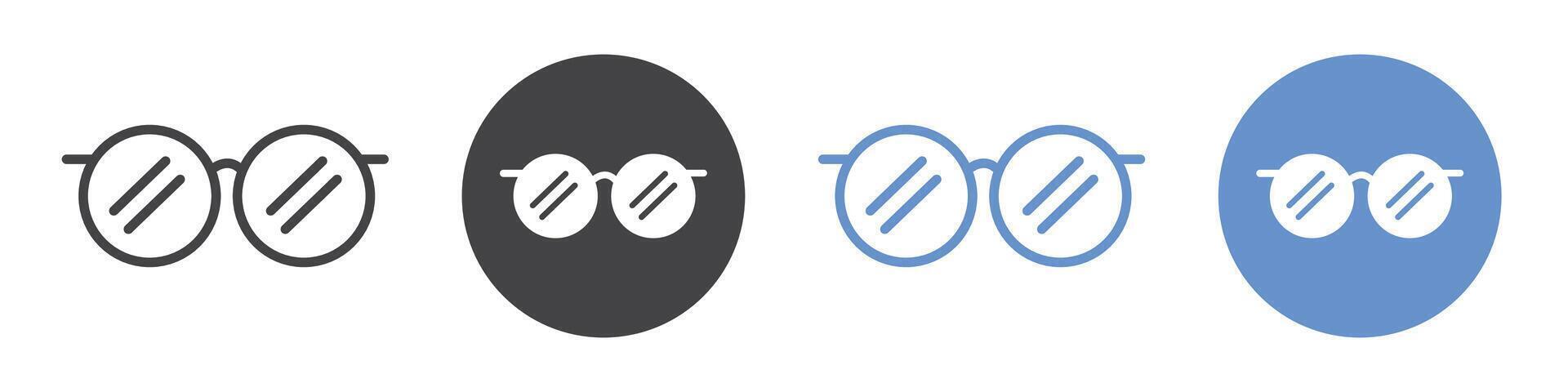 Glasses icon flat line symbol set. vector