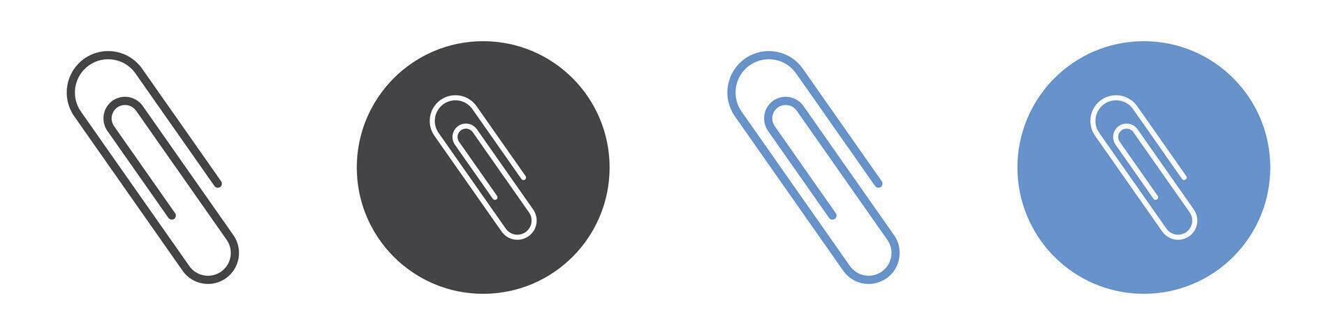 Clip icon flat line symbol set. vector