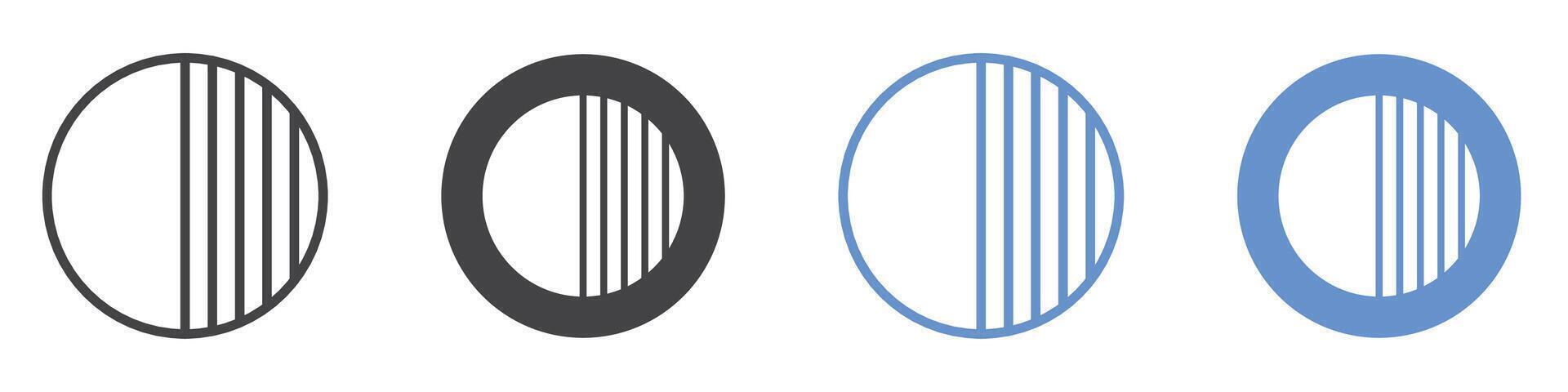 Contrast icon flat line symbol set. vector
