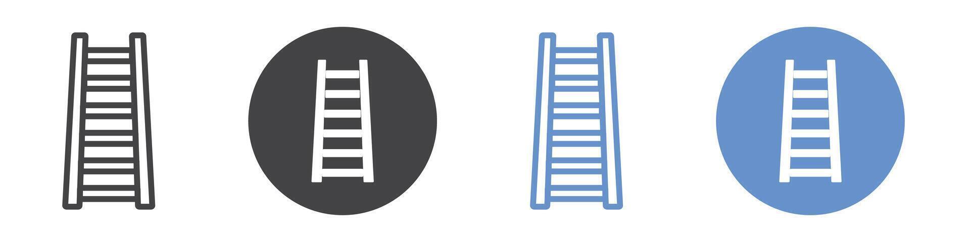 Ladder icon flat line symbol set. vector