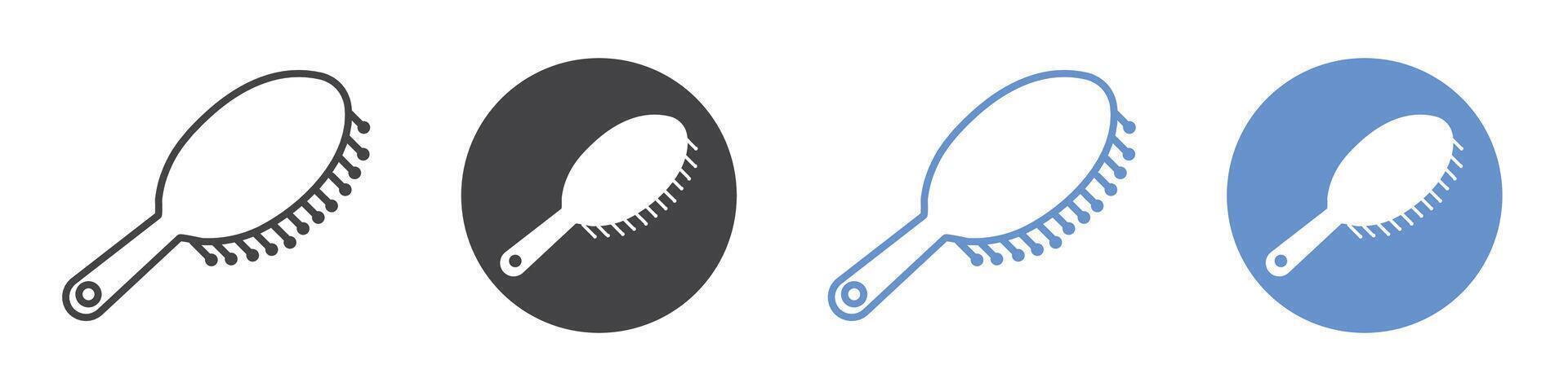 Hair brush icon flat line symbol set. vector
