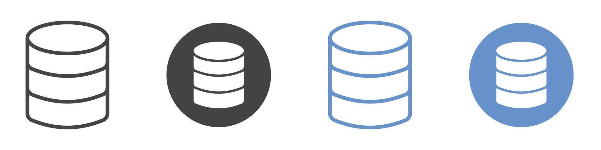 Database icon flat line symbol set. vector
