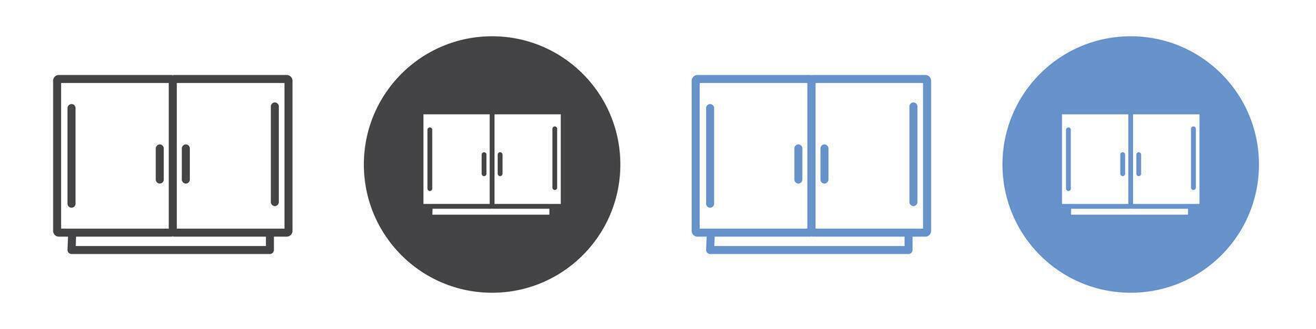 Cabinet icon flat line symbol set. vector
