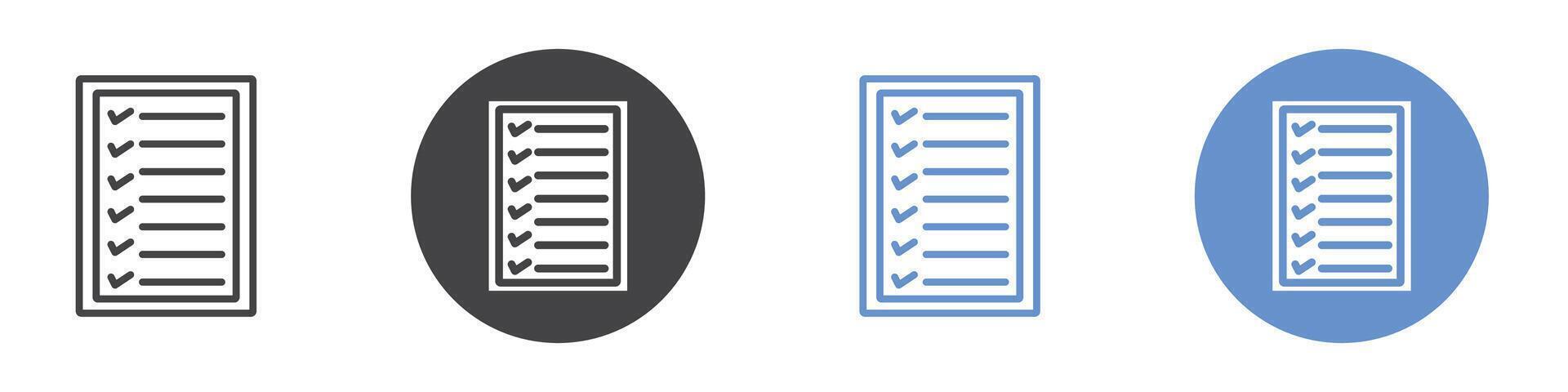 Check list icon flat line symbol set. vector