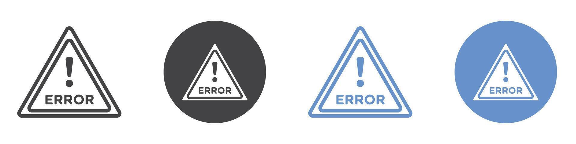 Error Icon flat line symbol set. vector