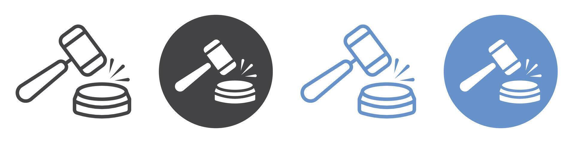 Court decision icon flat line symbol set. vector