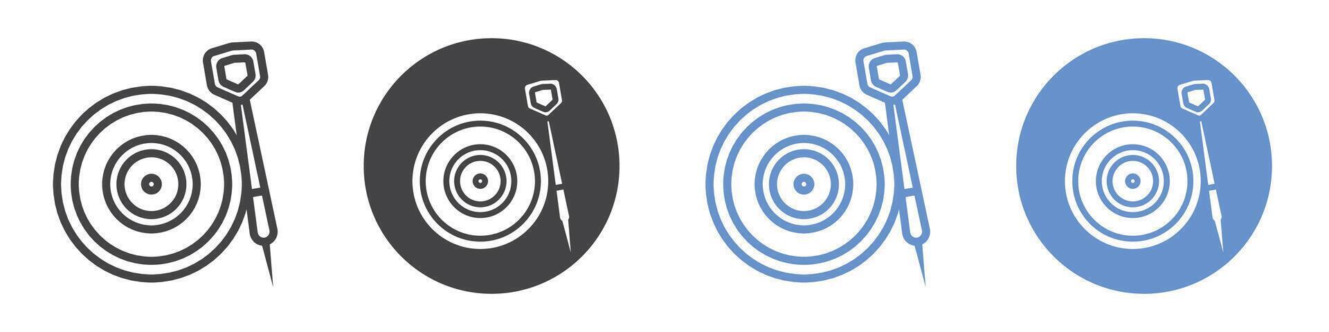 Darts icon flat line symbol set. vector