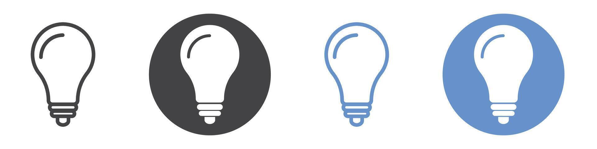 Bulb icon flat line symbol set. vector