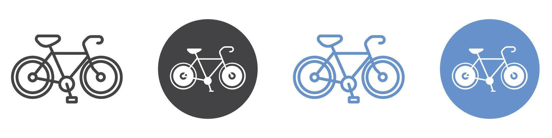 Bicycle icon flat line symbol set. vector