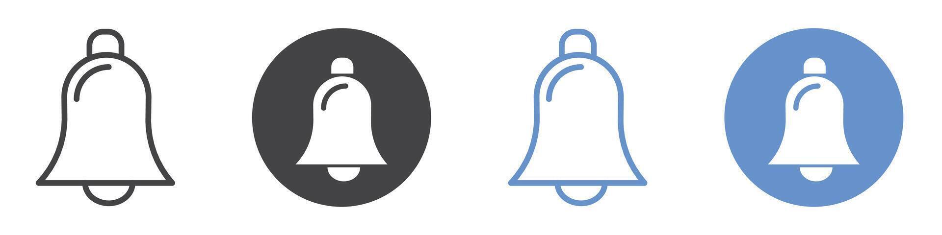 Bell icon flat line symbol set. vector