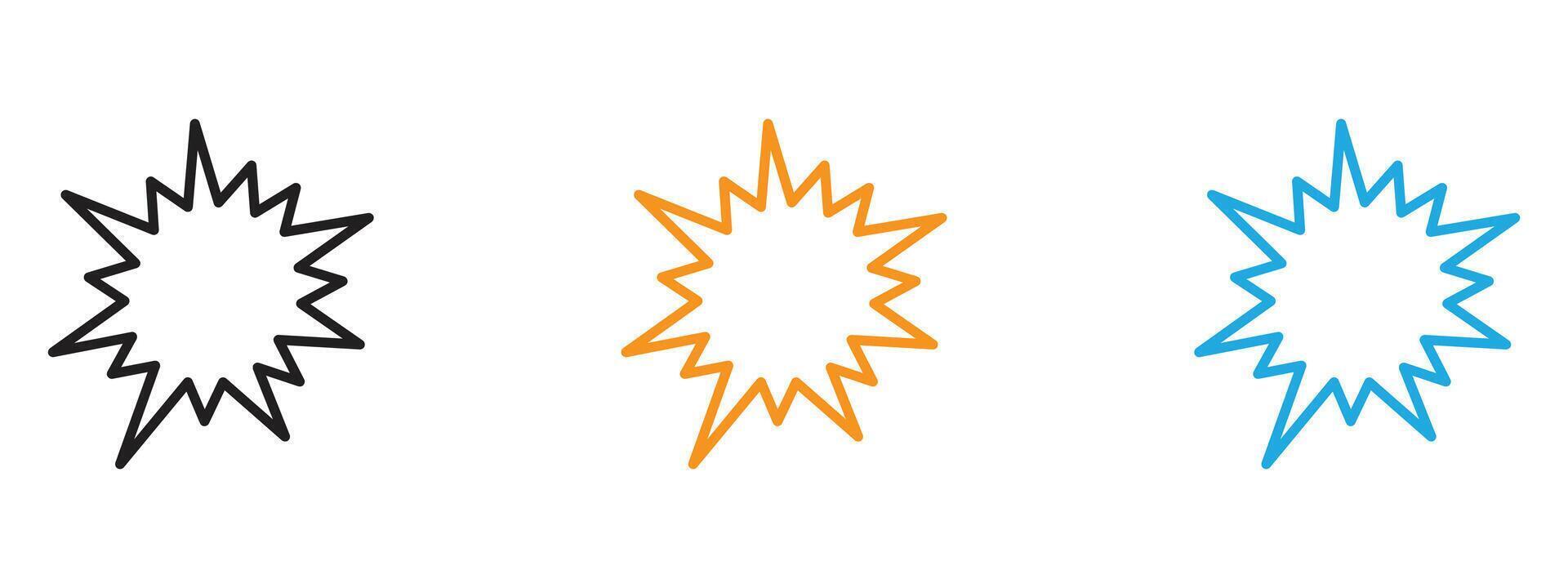 Starburst Icon Thin line illustration set vector