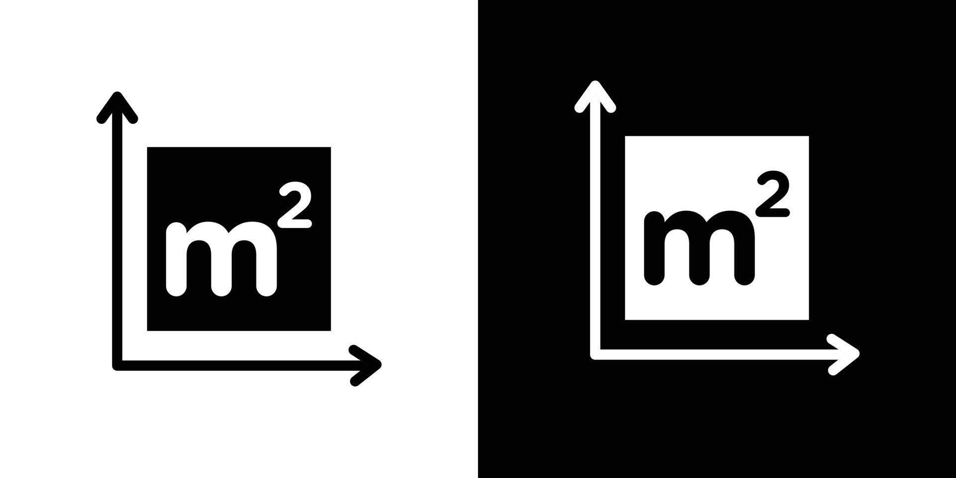 Square Meter icon Isolated flat in outline vector