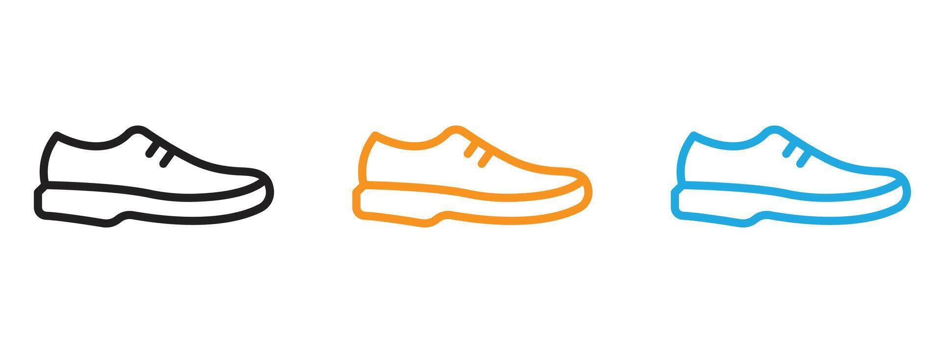 Shoes Icon Thin line illustration set vector