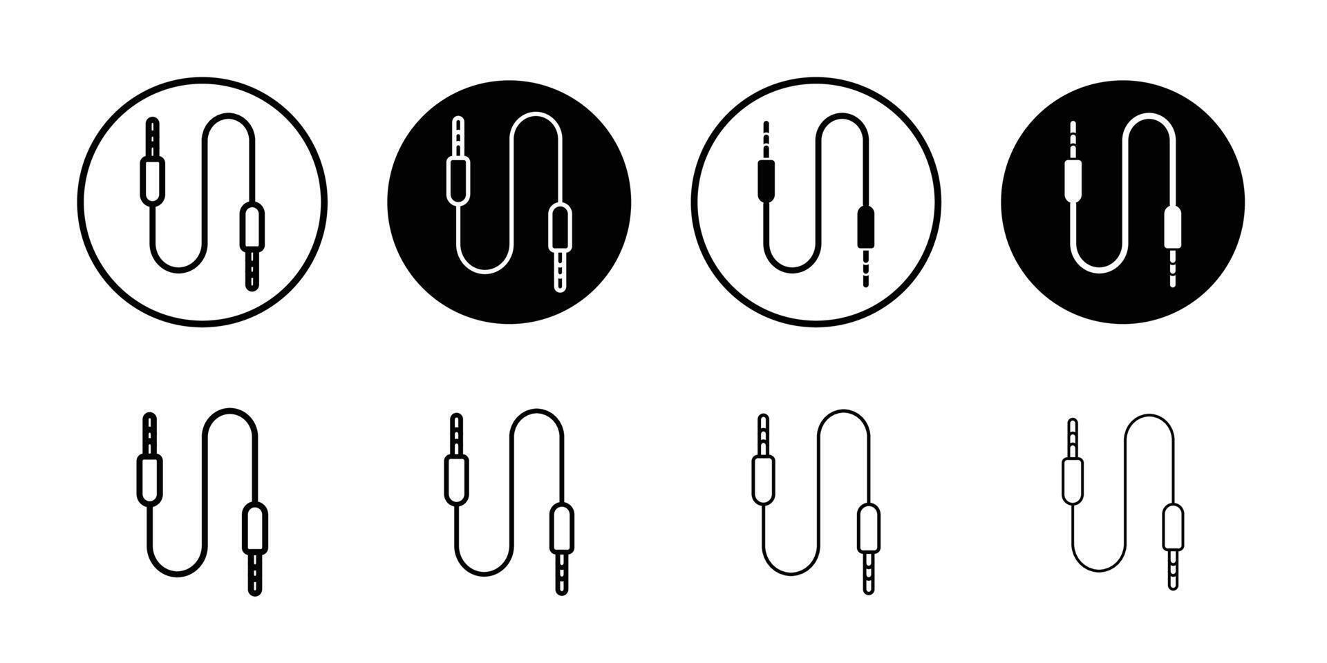 Audio Cable icon logo set vector