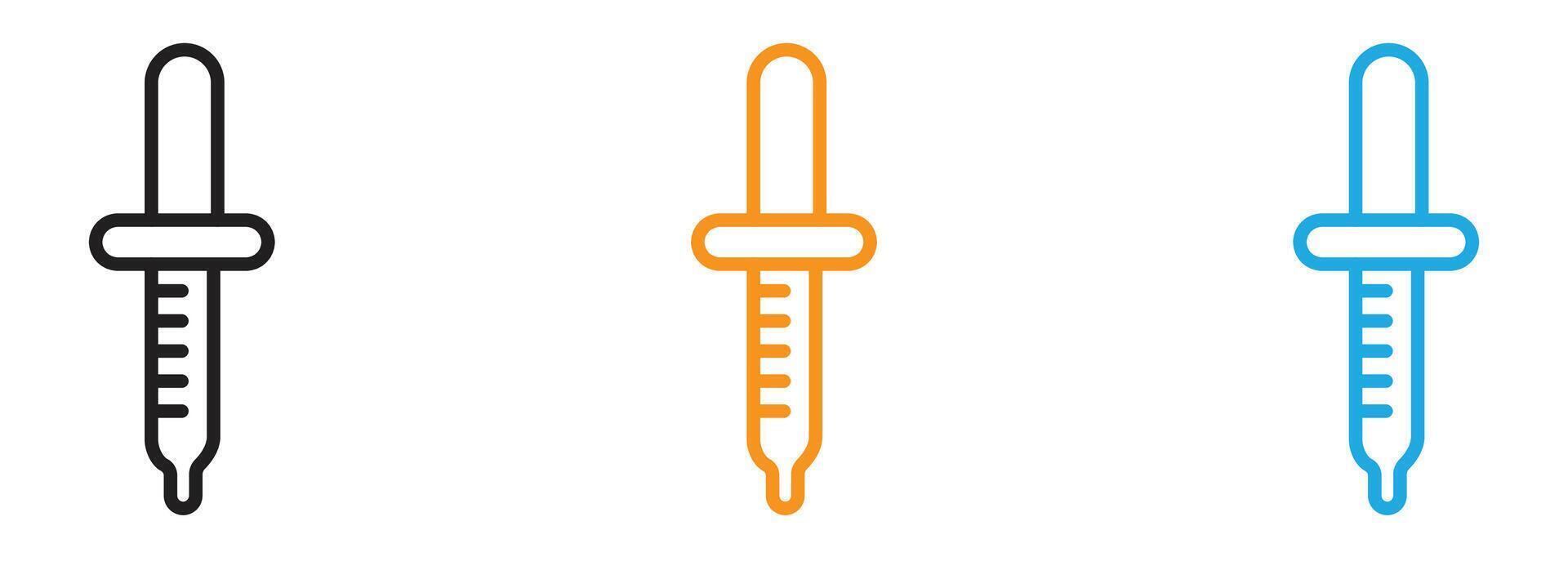 Dropper pipette Icon Thin line illustration set vector