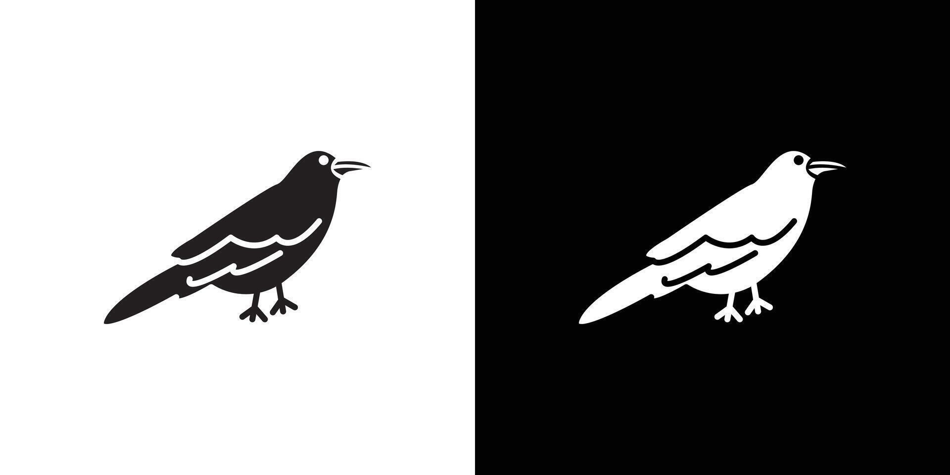 raven icon Thin line flat illustration vector