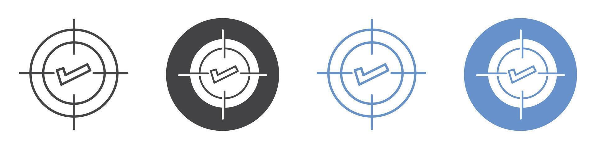 Accuracy icon flat line symbol set. vector