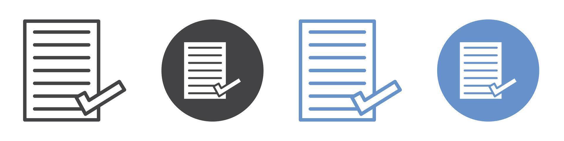 Accept document icon flat line symbol set. vector