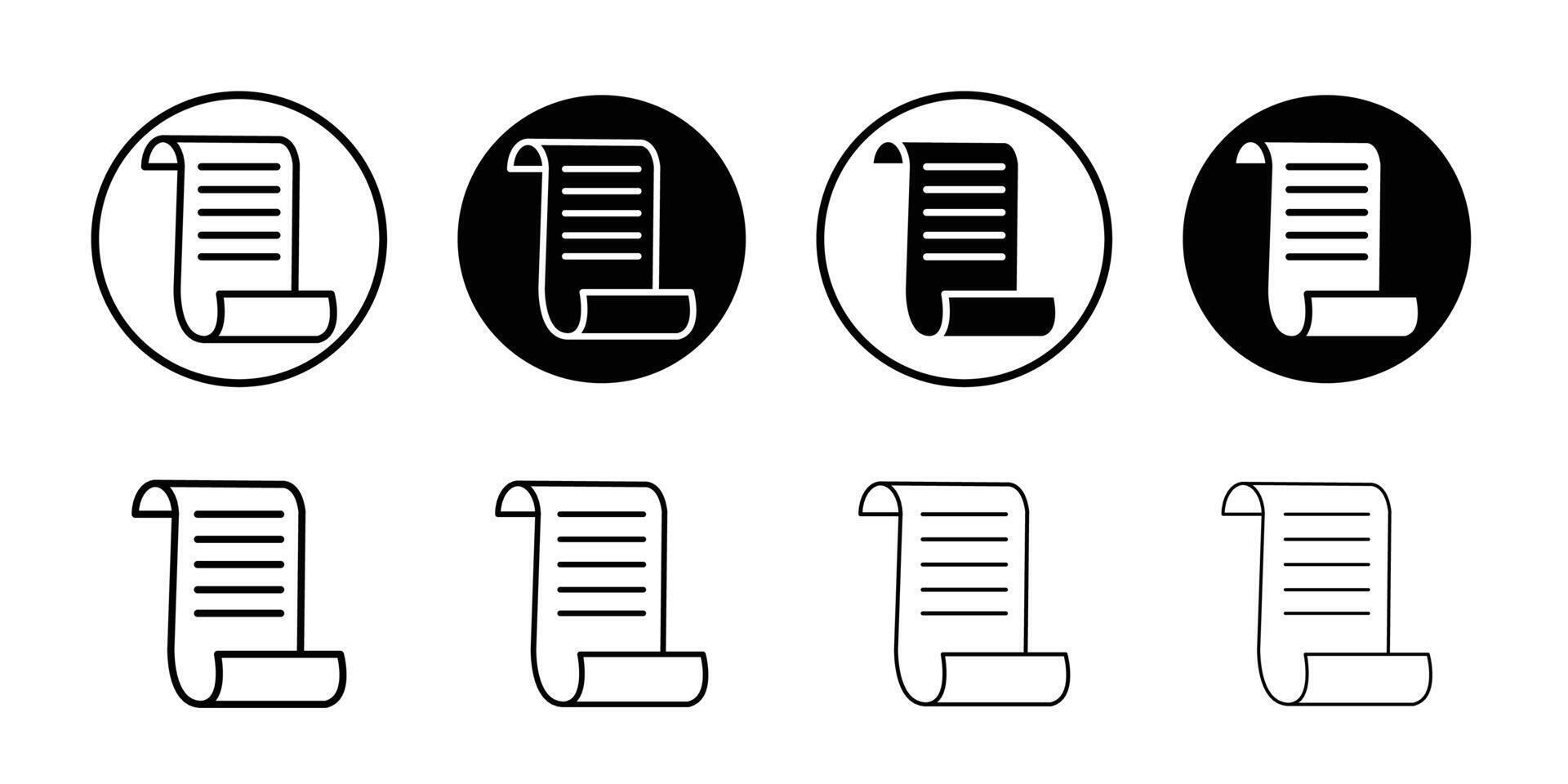 Scroll paper icon logo set vector